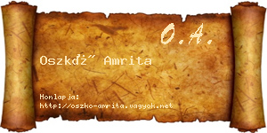 Oszkó Amrita névjegykártya